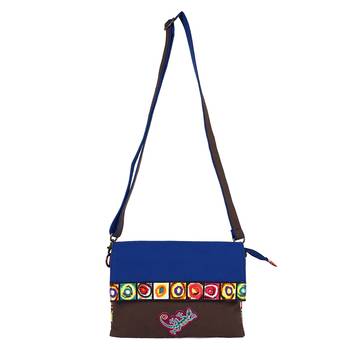 Florid Blue Canvas Sling Bag 4