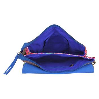 Florid Blue Canvas Sling Bag 6