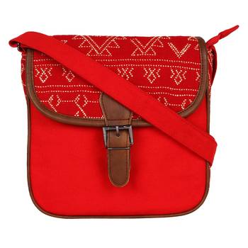 Nava Red Canvas Sling Bag 1