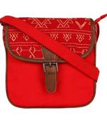 Nava Red Canvas Sling Bag