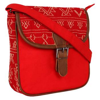 Nava Red Canvas Sling Bag 2