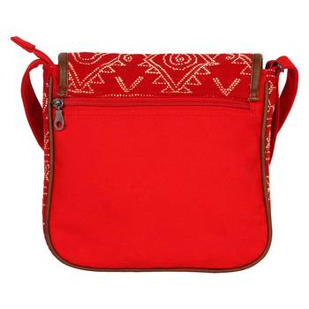 Nava Red Canvas Sling Bag 3