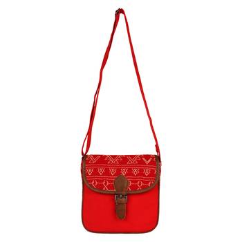 Nava Red Canvas Sling Bag 4
