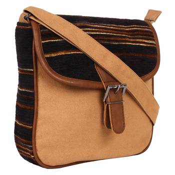 Dash Beige Canvas Sling Bag 2