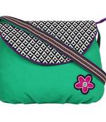 Geomet Green Canvas Sling Bag