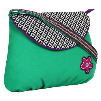 Geomet Green Canvas Sling Bag 2