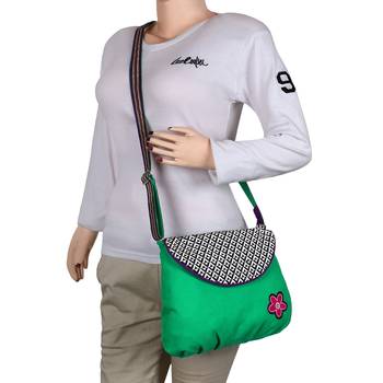 Geomet Green Canvas Sling Bag 7