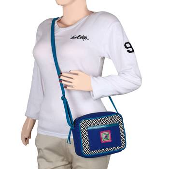 Minikins Blue Jacquard Sling Bag 6