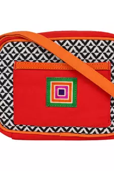 Minikins Orange Jacquard Sling Bag