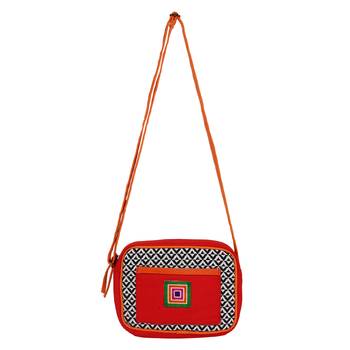 Minikins Orange Jacquard Sling Bag 4