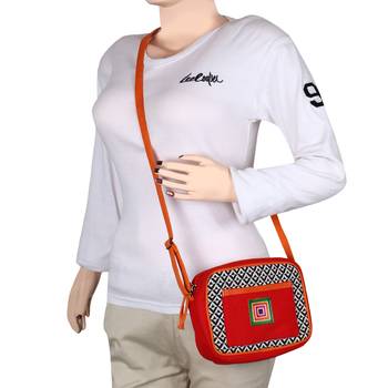Minikins Orange Jacquard Sling Bag 7