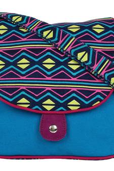 Neon Blue Canvas Sling Bag