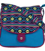 Neon Blue Canvas Sling Bag