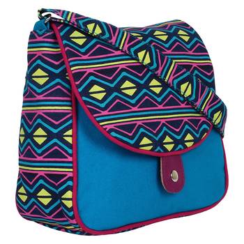Neon Blue Canvas Sling Bag 2