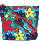 Florid Blue Canvas Sling Bag