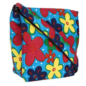 Florid Blue Canvas Sling Bag 2