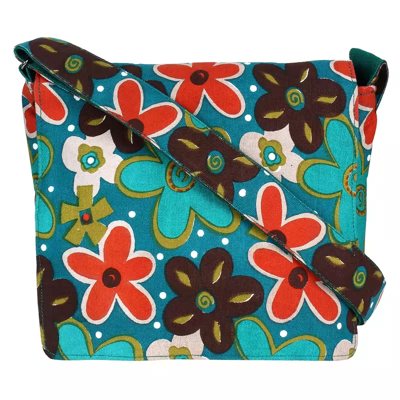 Florid Green Canvas Sling Bag
