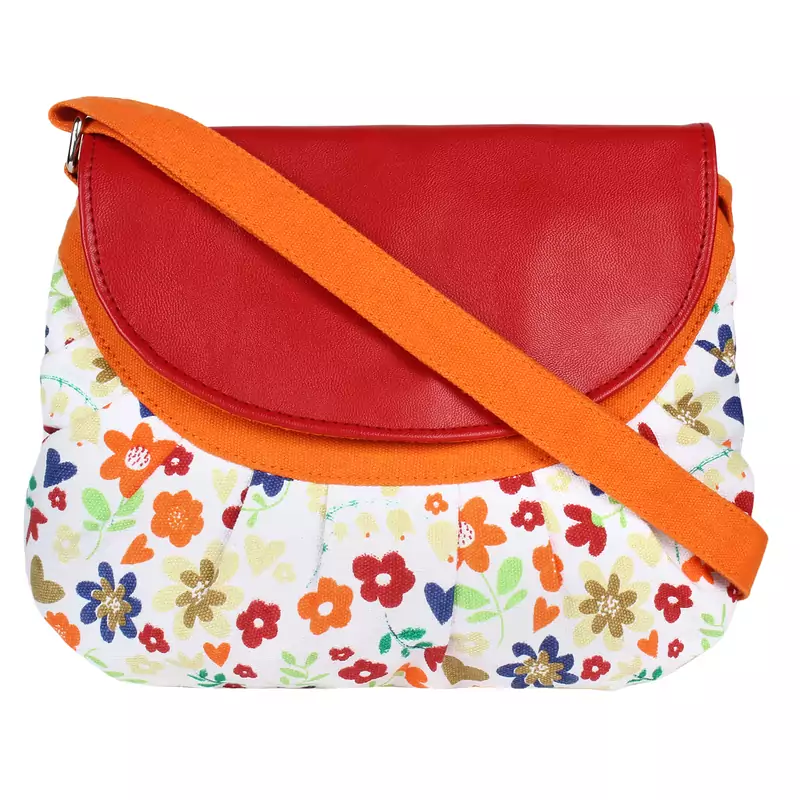 Minikins Orange Canvas Sling Bag