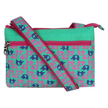 Minikins Green Canvas Sling Bag 1