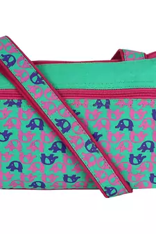 Minikins Green Canvas Sling Bag