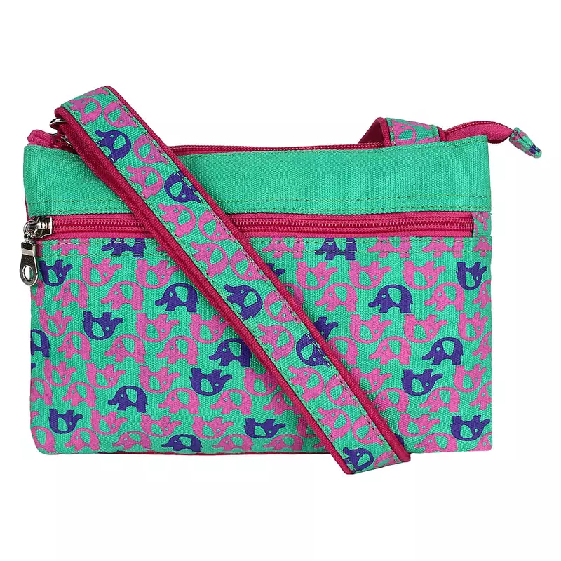 Minikins Green Canvas Sling Bag