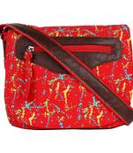 Neon Red Canvas Sling Bag