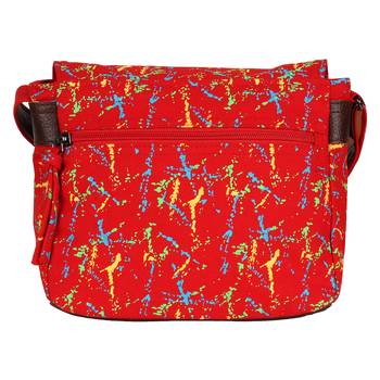Neon Red Canvas Sling Bag 3