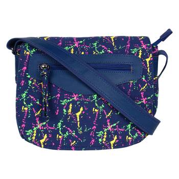 Neon Blue Canvas Sling Bag 1