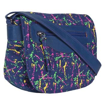 Neon Blue Canvas Sling Bag 2