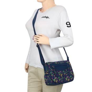 Neon Blue Canvas Sling Bag 6