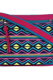 Geomet Blue Canvas Sling Bag