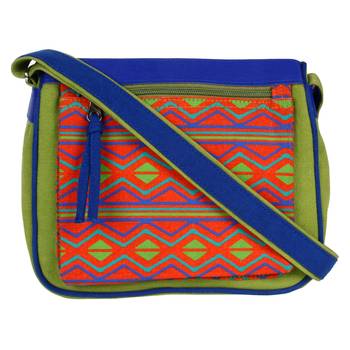 Geomet Green Canvas Sling Bag 1