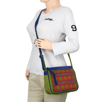 Geomet Green Canvas Sling Bag 6