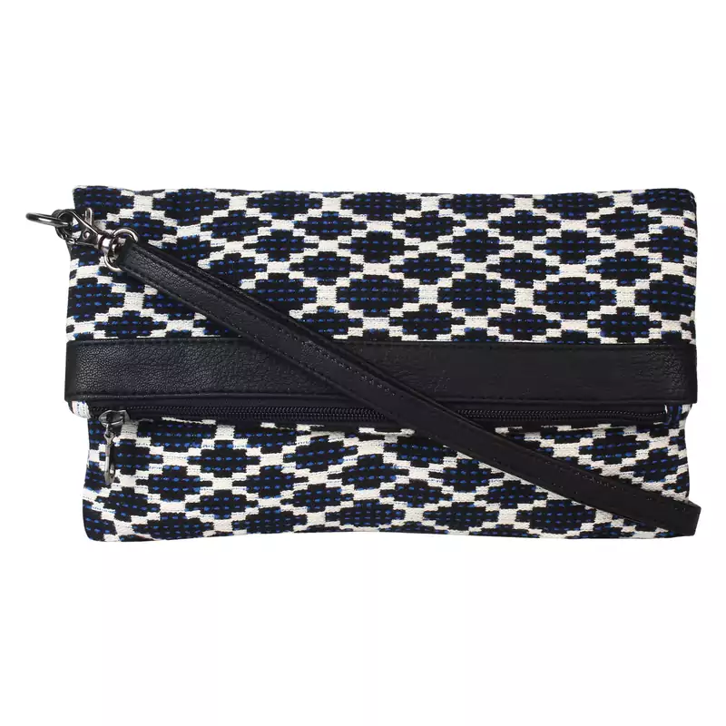 Nava Blue Jacquard Sling Bag