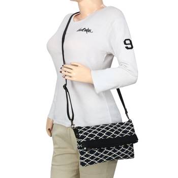 Nava Blue Jacquard Sling Bag 7
