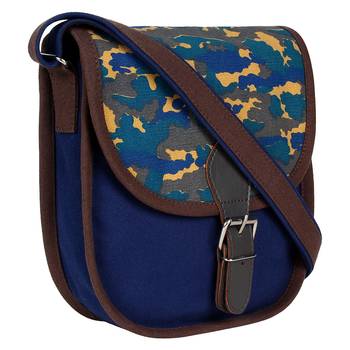 Redherring Blue Canvas Sling Bag 1