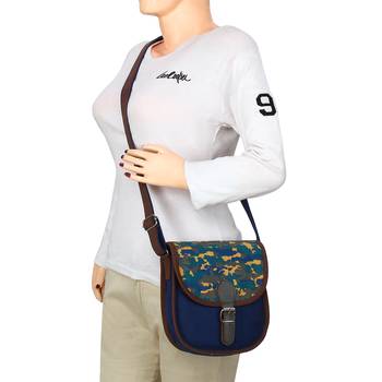 Redherring Blue Canvas Sling Bag 5