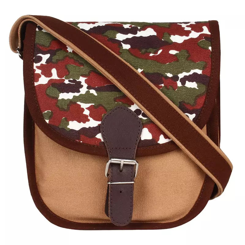 Redherring Brown Canvas Sling Bag