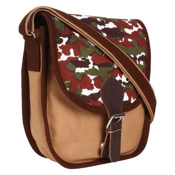 Redherring Brown Canvas Sling Bag 2