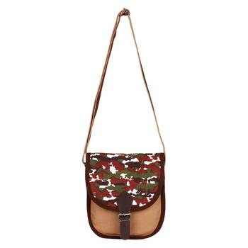 Redherring Brown Canvas Sling Bag 4