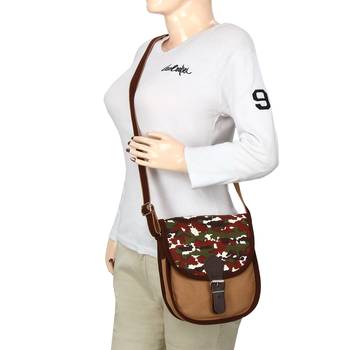 Redherring Brown Canvas Sling Bag 7