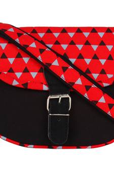 Geomet Red Canvas Sling Bag