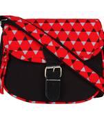 Geomet Red Canvas Sling Bag