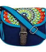Florid Blue Canvas Sling Bag