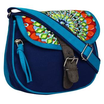 Florid Blue Canvas Sling Bag 2