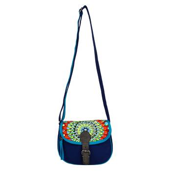 Florid Blue Canvas Sling Bag 4