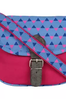 Geomet Pink Canvas Sling Bag