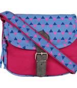 Geomet Pink Canvas Sling Bag