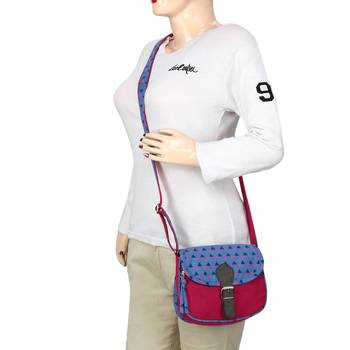 Geomet Pink Canvas Sling Bag 7