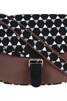 Geomet Brown Canvas Sling Bag